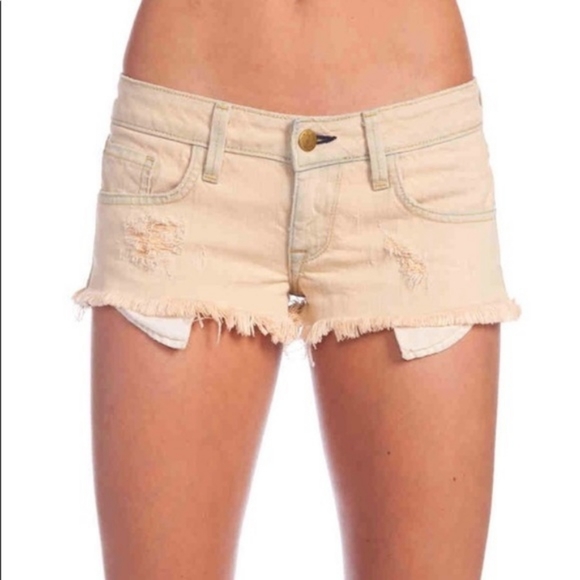 NWT Wildfox Ghost Nude FRIDAY NIGHT Distressed Jean Shorts Sz 26 - Picture 2 of 6